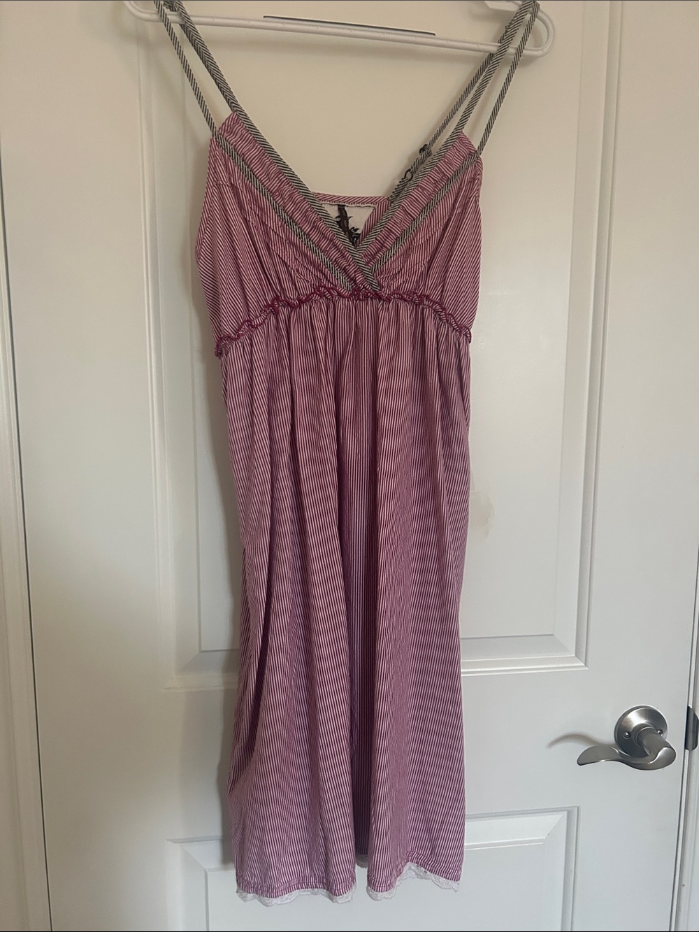 Element Pink Striped Midi Dress with Contrast Trim
